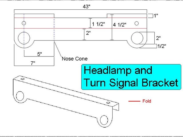Headlamp and turn signal bracket
